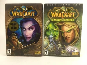 World of Warcraft & The Burning Crusade Set di Espansione con Dischi, Manuali, Scatole - Foto 1 di 12