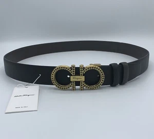 NEU SALVATORE FERRAGAMO WENDEGÜRTEL DAMEN GANCIO DETAIL LOGO VERSTELLBAR - Bild 1 von 5
