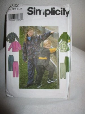 Simplicity 8342 Sewing Pattern Boys Girls Jacket Pants CUT Size 3-6 - Image 1 of 2