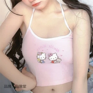  KT cat Cartoon Millennium Spicy Girl Cute Print Tank Top Girl - Picture 1 of 29