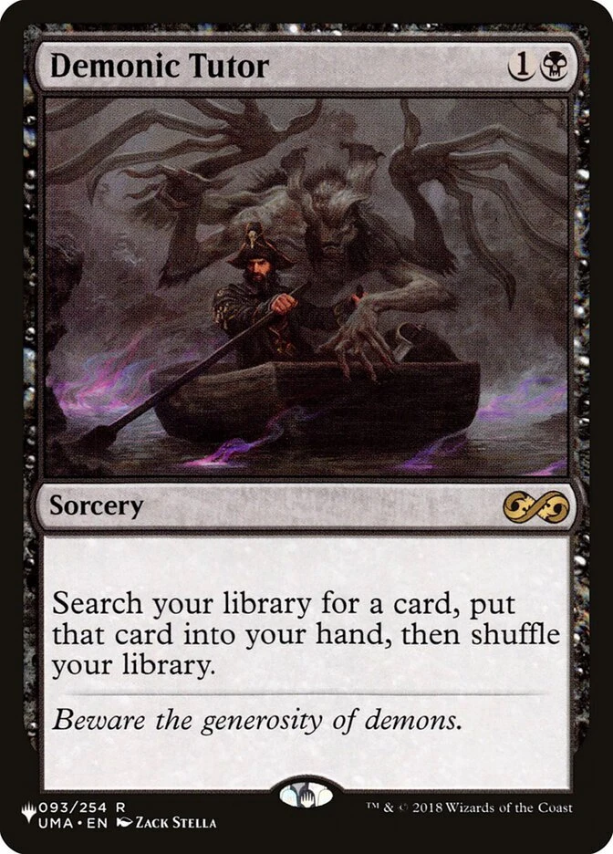MTG Magic the Gathering Demonic Tutor (UMA-93/2869) The List LP - Image 1 of 1