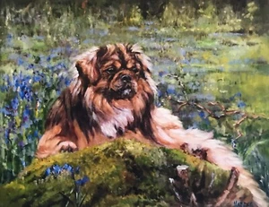 Tibetan Spaniel Signed Dog Print by Susan Harper Unmounted - Picture 1 of 2