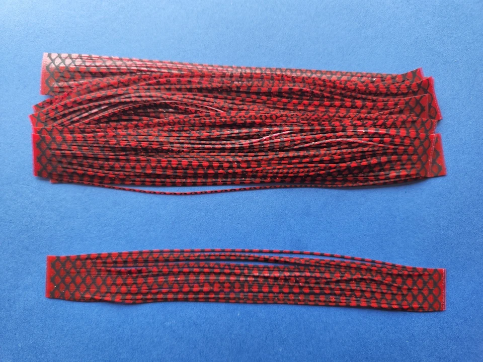 DW LURES 10 silicone Skirt Tab Red Fish Scale T255 Lure Spinnerbait Fly material Bass