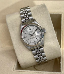 Rolex 69174 Datejust 26mm Ladies, Silver Dial, Fluted Bezel - Steel on Jubilee - Picture 1 of 8