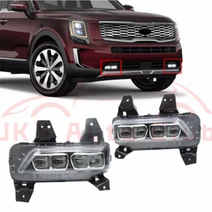 For KIA Telluride 2020 2021 2022 x DRL LED Daytime Lights Front Bumper Fog Lamps - Picture 1 of 10