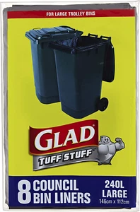 Glad Tuff Stuff Council Bin Liners for Large Trolley Bins, Large Fits 240L Bi... - Picture 1 of 1