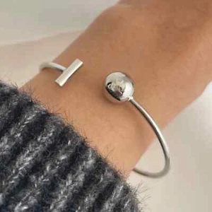 EDLES Armband 925 SILBER massiv Armkette Ring dünner ARMREIF Armzange Zirkonia - Bild 1 von 2