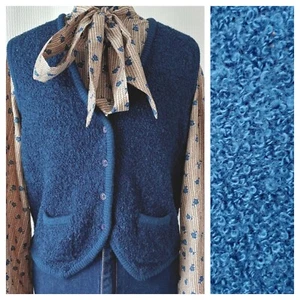Vintage Duet Blue Buttoned Sweater Vest Size Large - Picture 1 of 8