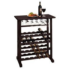 24 Bottle Floor Wine Rack Kitchen Storage Organizer Vinny Espresso Winsome Wood