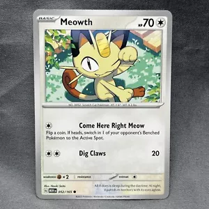 Meowth - 052/165 - Común - 151 Inglés - Pokémon - Casi nuevo/m - Imagen 1 de 2