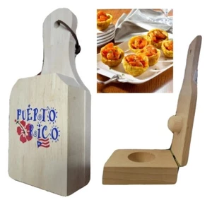 Puerto Rico PLANTAIN SOLID WOODEN MASHER PRESS TOSTONERA RELLENA 1" CUP DEEP - Picture 1 of 12