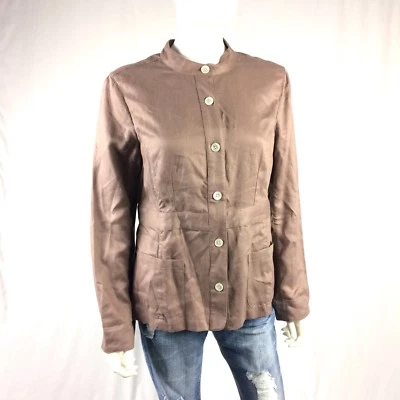 ORVIS размер 8 льняной блузка на пуговицах классическая куртка Shacket - Изображение 1 из 4
