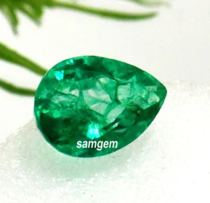 Piedra preciosa suelta corte pera esmeralda verde colombiana natural certificada de 8 a 10 quilates mejor - Imagen 1 de 6