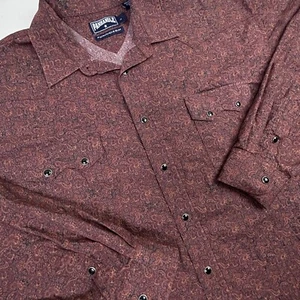 Panhandle camicia slim uomo grande marrone nero perla snap sewtooth usata in ottime condizioni - Foto 1 di 8