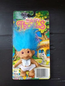 Vintage Baby Trolle NEU-im Paket blaue Haare Spielzeug Marke N Things. M21 - Bild 1 von 1