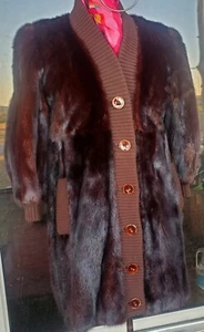 Teresa de Barrios Womens Sz S-M Petties Mahogany Real Mink fur coat/Milano/NICE! - Picture 1 of 18