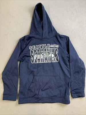 NFL Team Apparel Youth XL Seattle Seahawks Blue Hoodie Pullover Pouch Pocket - Image 1 of 4