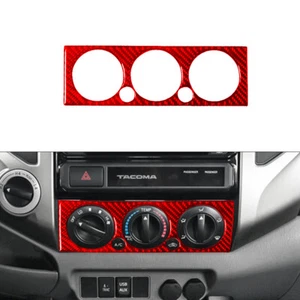 For Toyota Tacoma 2012-2015 Air-con Climate Knobs Trim Cover Carbon Fiber Red - Bild 1 von 12