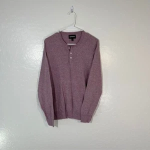 Bonobos Shirt Sweater Mens Large Slim Linen Henley Long Sleeve Pink - Picture 1 of 5