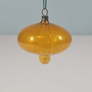 Vintage Drop Ball Balloon Christmas Ornament Yellow 2" - Picture 1 of 4