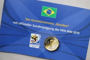 🧭 🇧🇷 BRAZIL FIFA WORLD CUP 2010 COIN MINT SET B88 #1 BX16 - Picture 1 of 6