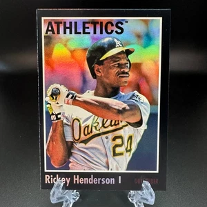 2024 Topps Archives Rickey Henderson Black Foilboard #113 Oakland Athletics - Picture 1 of 2