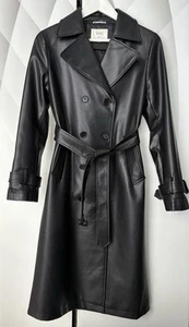Ledermantel, Trenchcoat, Damen, Schwarz, Größe: S - Bild 1 von 3