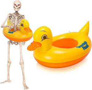 Conjunto de traje de verano esqueleto anillo de natación inflable esqueleto accesorios esqueleto 12 pies gigante - Imagen 1 de 11