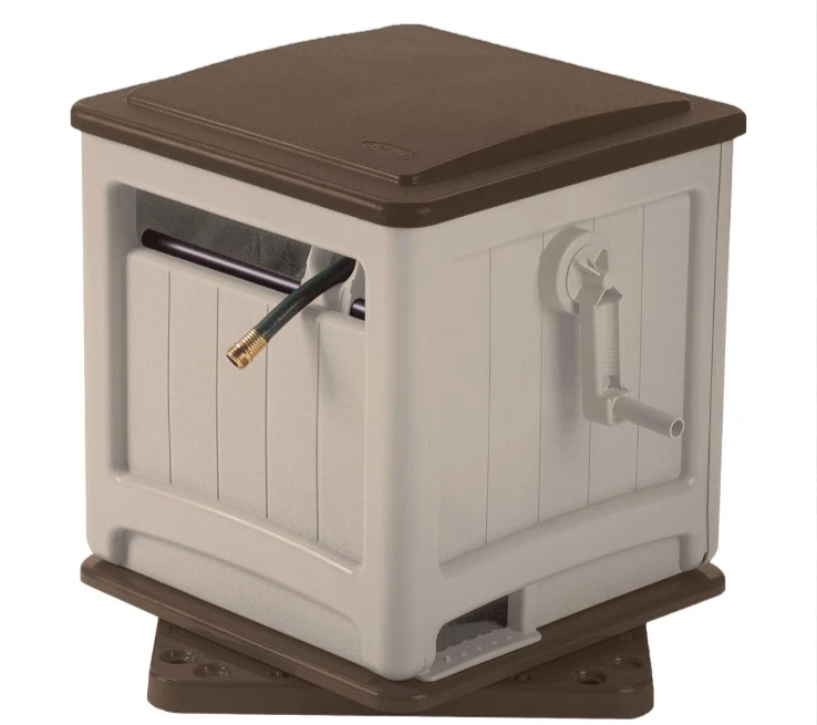 Carrete de manguera Hideawey giratorio 225 pies con guía de manguera y mango de manivela Foto 1 de 4