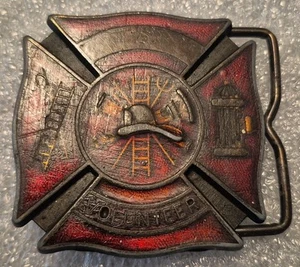 Hebilla de cinturón vintage de bombero/departamento de bomberos voluntario - Imagen 1 de 5