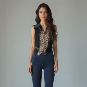 ❤️ the leather ranch Leopard Print Sleeveless Jacket M - Picture 1 of 8
