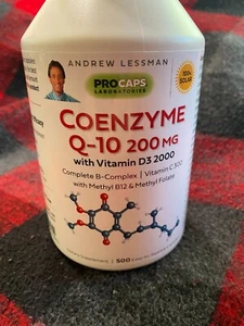 Andrew Lessman CoEnzyme Q-10 200 MG with D3 2000 IU 500 Capsules Exp 02/28/2025 - Picture 1 of 4