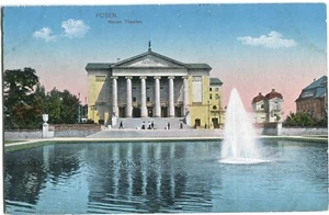 CARTOLINA POSEN/POZNAN Nuovo Teatro, Fontana del 1908 - Foto 1 di 1