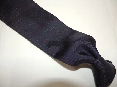NWT Micky Milano Neuman Marcus men's Blue & Red Polka Dots necktie Tie. NEW! - Image 1 of 4