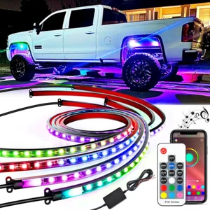 Tira de luces LED de neón RGB multicolor 6 piezas APP para Chevrolet Colorado - Imagen 1 de 11