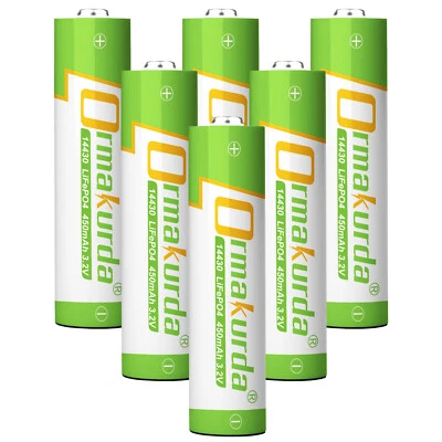 14430 Rechargeable Battery 3.2V 450mAh 14430 LiFePO4 Batterie rechargeable - Image 1 of 4