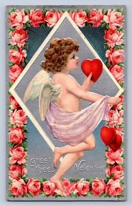 Postal J93/Día de San Valentín Love Holiday c1910 Cupido Hearts 368 - Imagen 1 de 4