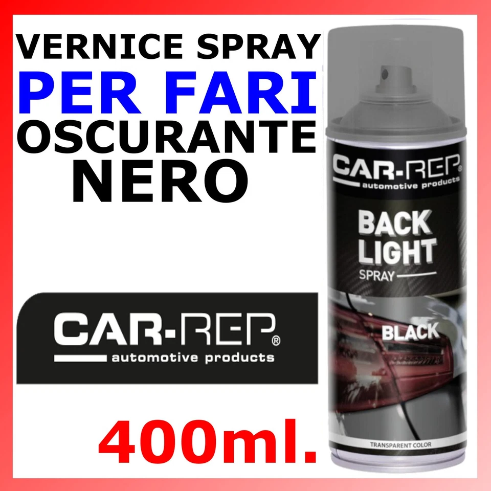 VERNICE SPRAY PER FARI NERO OPACO OSCURANTE TRASPARENTE FANALI TUNING FUMè VETRI