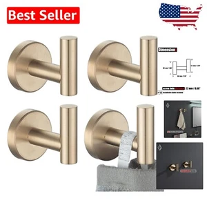 Elegante Juego de Ganchos para Toallas - Paquete de 4 Champagne Bronce con Características de Fácil Instalación - Imagen 1 de 11