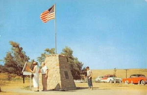 Geographical Center of the U.S. Lebanon, Kansas Roadside 1957 Vintage Postcard - Picture 1 of 2