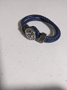 Leder Zopf Armband Ingwer Druckknopf Schmuck passend für 18 mm 20 mm Charm Knöpfe - Bild 1 von 3