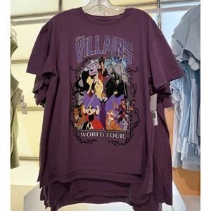 Disney Parks Shirt 2025 Disney Villains World Tour Purple Adult NWT Size S - Picture 1 of 3