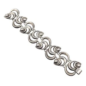 Vintage Sterling Silber Taxco Mexiko Modernist Gliederarmband - Bild 1 von 6