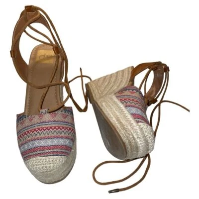 Sandalias DV Dolce Vita Target Azteca Alpargata Plataforma Cuña Con Cordones Talla 7 Boho Foto 1 de 4