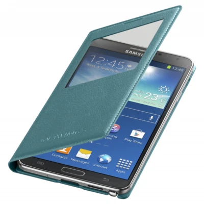 Custodia Flip Cover S-view Samsung Galaxy Note 3 EF-CN900BL Azzurro - Immagine 1 di 4