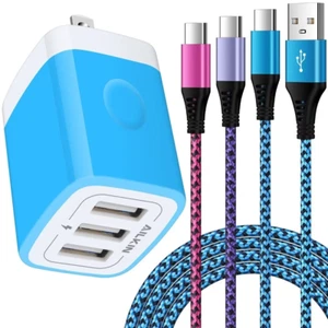 Charging Block,Type C Charger Block Fast Charging Multi Three Port Charger Bloc - Picture 1 of 12