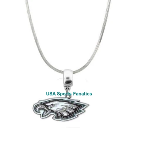 Philadelphia Eagles Team Logo Pendant Necklace On A  .925 SS Snake Chain Cover
