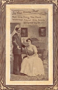 Postcard: Antique UDB, Worrying Doesn't Help, 1900's, Unposted - Picture 1 of 2