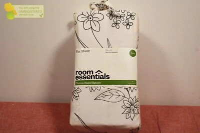 Sábana plana de satén Room Essentials de fácil cuidado mezcla de algodón gris floral king* Foto 1 de 4