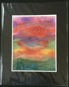 Original Ink Painting by Lori Clark Matted to 11" x 14" Plastic Sleeve GIFT! - Picture 1 of 8